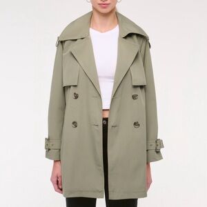 Abercrombie & Fitch Sage Green Trench Coat, size small